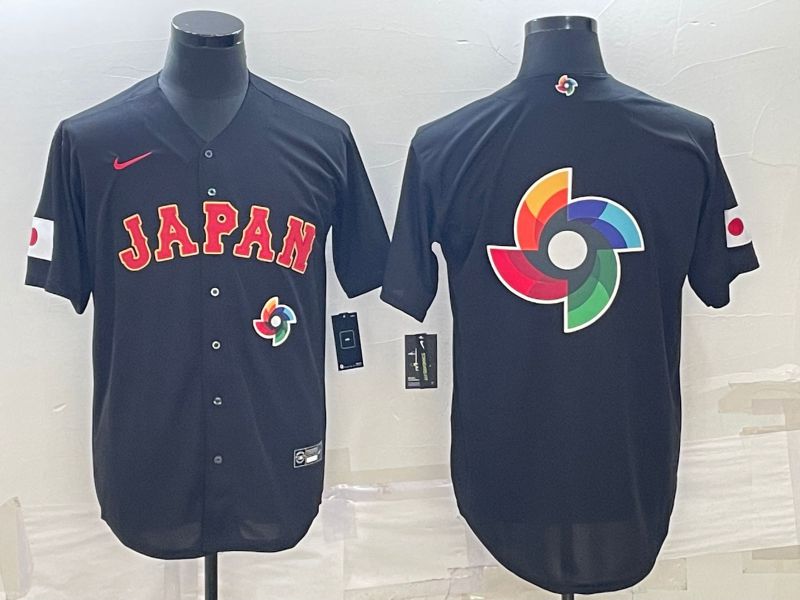 Men 2023 World Cub Japan Blank Black Nike MLB Jersey5->more jerseys->MLB Jersey